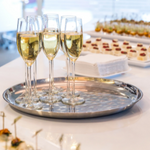 Flutes of champagne and hors d'oeuvres